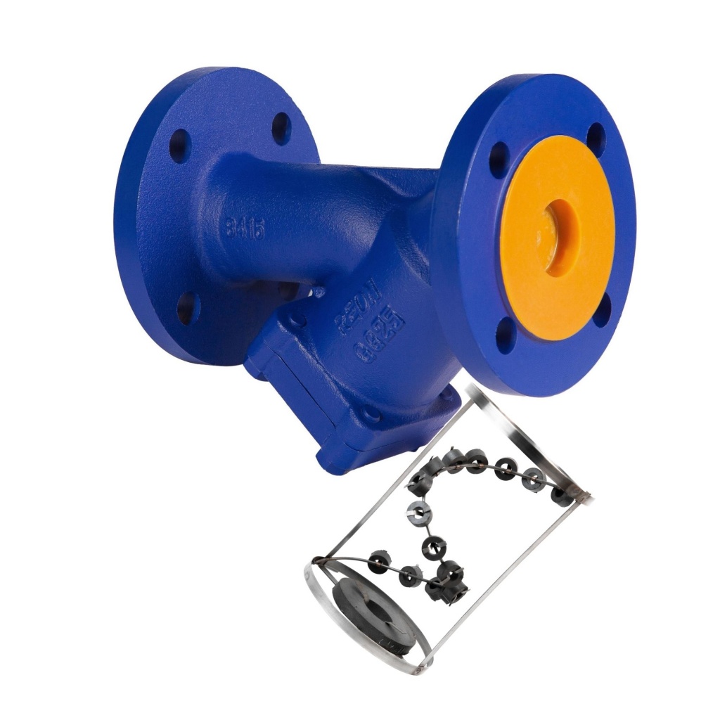 Фото Фильтр сетчатый чугунный REON тип RSV05 с магнитной вставкой DN 40 PN16, артикул 040RSV05