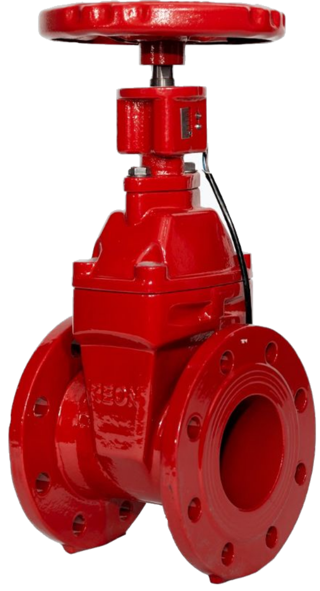 Фото Задвижка чугунная с обрезиненным клином REON тип RSV62, DN 100 PN16 с индикатором положения и концевыми выключателями, артикул 100RSV62RED